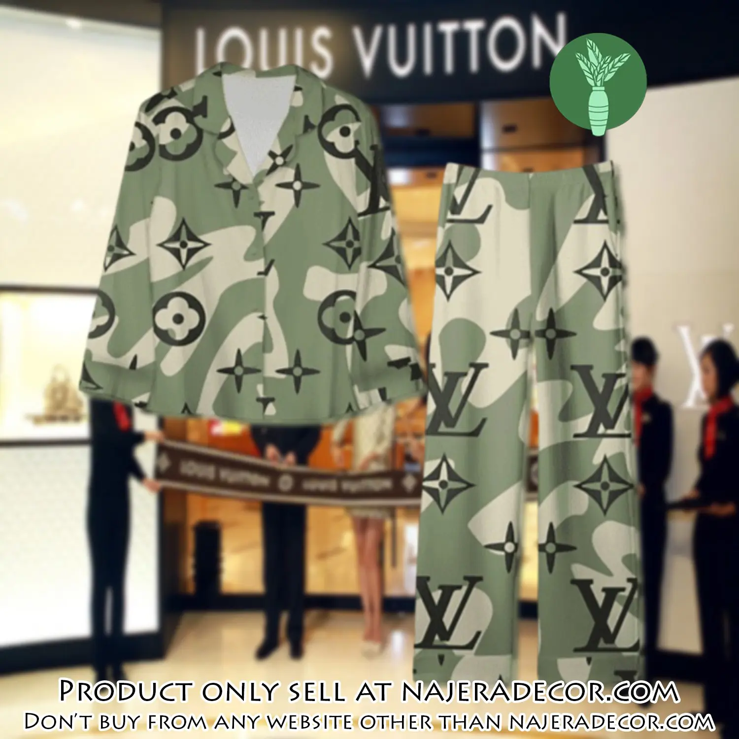 Trending luxury lv satin pajama set pjs1088 njr3759523